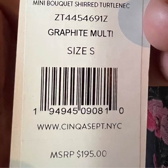 NWT Cinq a Sept floral turtle neck mesh blouse mini bouqet - Picture 2 of 4